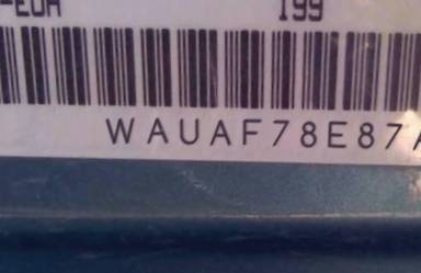 VIN prefix WAUAF78E87A1