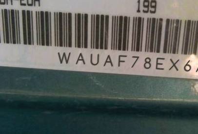 VIN prefix WAUAF78EX6A1