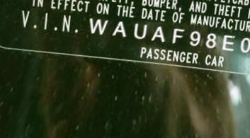 VIN prefix WAUAF98E06A2
