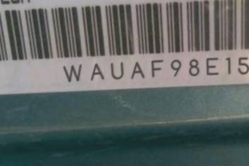 VIN prefix WAUAF98E15A5