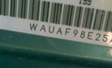 VIN prefix WAUAF98E25A5