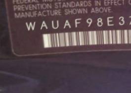 VIN prefix WAUAF98E37A2