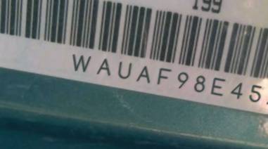 VIN prefix WAUAF98E45A5