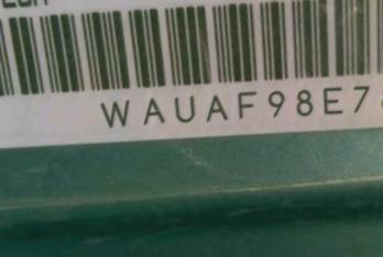 VIN prefix WAUAF98E78A1