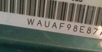 VIN prefix WAUAF98E87A2