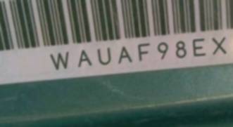 VIN prefix WAUAF98EX6A1
