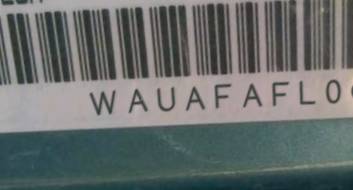 VIN prefix WAUAFAFL0CA1