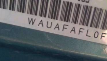 VIN prefix WAUAFAFL0FN0