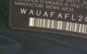 VIN prefix WAUAFAFL2CA1