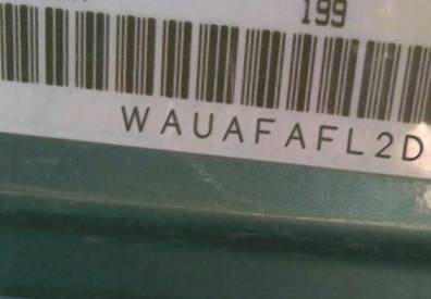 VIN prefix WAUAFAFL2DA1