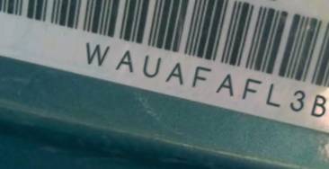 VIN prefix WAUAFAFL3BN0