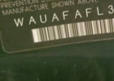 VIN prefix WAUAFAFL3EA1