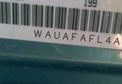 VIN prefix WAUAFAFL4AN0