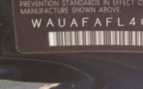 VIN prefix WAUAFAFL4CA1