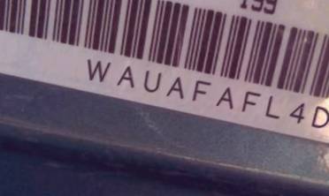 VIN prefix WAUAFAFL4DA1