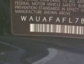 VIN prefix WAUAFAFL7BN0