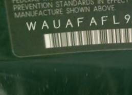 VIN prefix WAUAFAFL9BN0