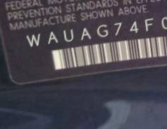 VIN prefix WAUAG74F06N0