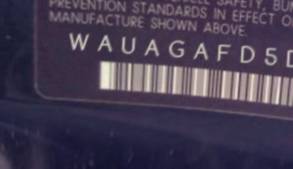 VIN prefix WAUAGAFD5DN0