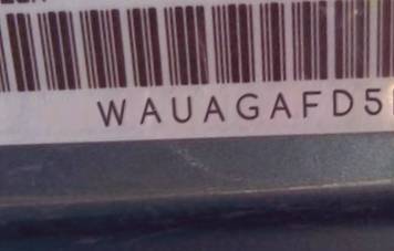 VIN prefix WAUAGAFD5EN0