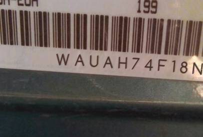 VIN prefix WAUAH74F18N0
