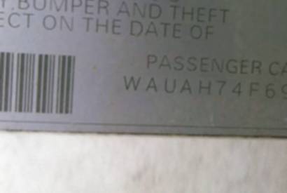 VIN prefix WAUAH74F69N0