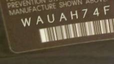 VIN prefix WAUAH74F96N1