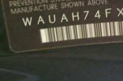 VIN prefix WAUAH74FX8N1