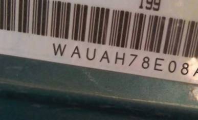 VIN prefix WAUAH78E08A1