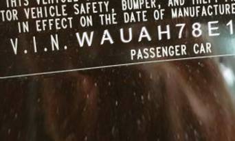 VIN prefix WAUAH78E18A0