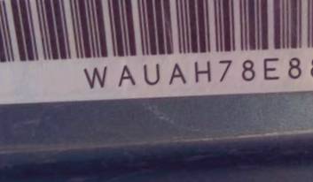 VIN prefix WAUAH78E88A1
