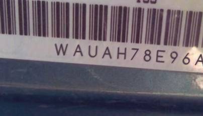 VIN prefix WAUAH78E96A1