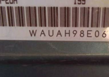 VIN prefix WAUAH98E06A2