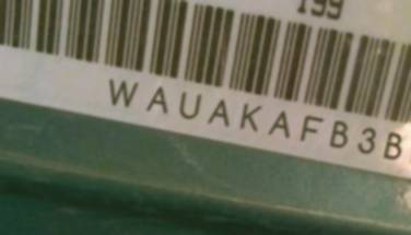 VIN prefix WAUAKAFB3BN0
