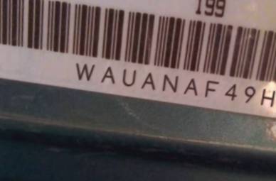 VIN prefix WAUANAF49HN0