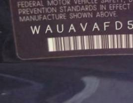 VIN prefix WAUAVAFD5CN0