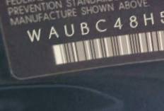 VIN prefix WAUBC48H55K0