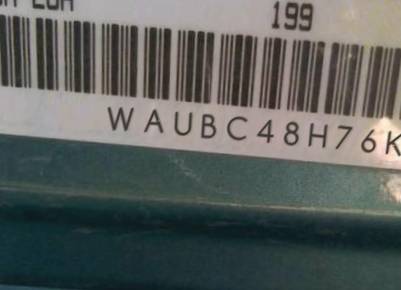 VIN prefix WAUBC48H76K0