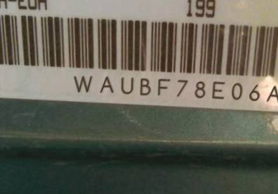VIN prefix WAUBF78E06A2