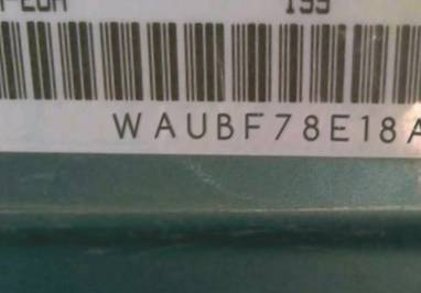 VIN prefix WAUBF78E18A1