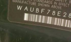 VIN prefix WAUBF78E28A1