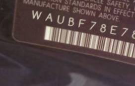 VIN prefix WAUBF78E78A1