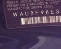VIN prefix WAUBF98E38A0