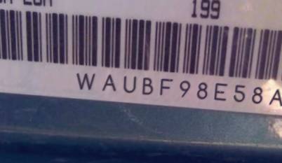 VIN prefix WAUBF98E58A0