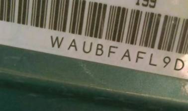 VIN prefix WAUBFAFL9DA1
