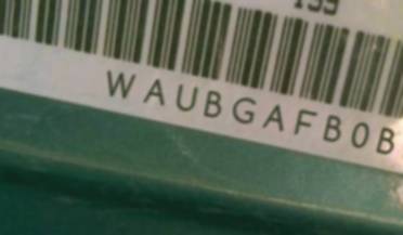VIN prefix WAUBGAFB0BN0