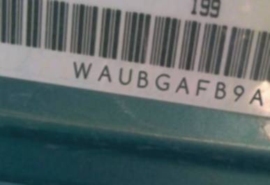 VIN prefix WAUBGAFB9AN0
