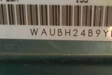 VIN prefix WAUBH24B9YN0