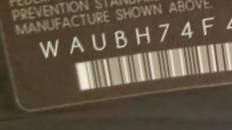 VIN prefix WAUBH74F46N1