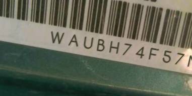VIN prefix WAUBH74F57N0